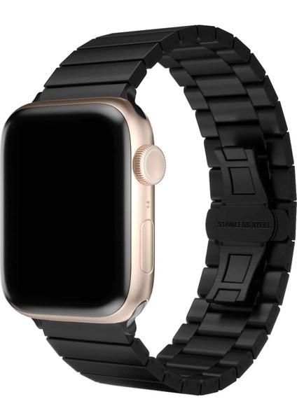 Apple Watch 3/Ultra Uyumlu Kordon Metal Paslanmaz Klipsli Kayış, Siyah indirimleri