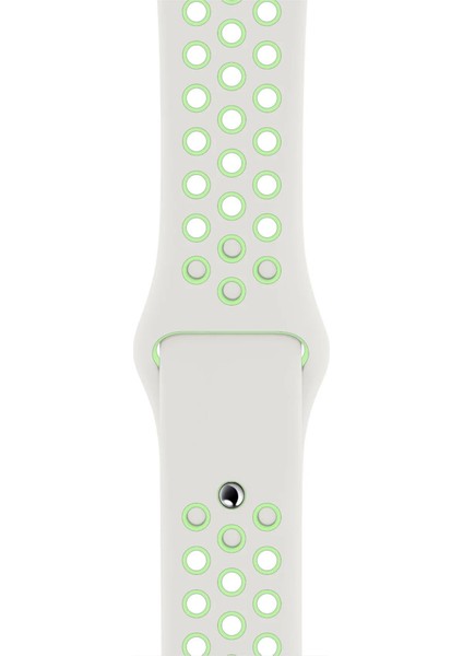 Apple Watch 2/3/Ultra Uyumlu Kordon Silikon Spor Delikli Kayış, Beyaz -