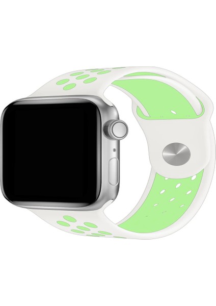 Apple Watch 2/3/Ultra Uyumlu Kordon Silikon Spor Delikli Kayış, Beyaz - indirimleri