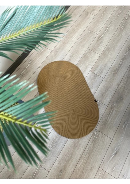 ERSU AHAT HOME DESİGN Jüt Desenli Kapı Önü Paspas Banyo Paspası Balkon Paspası Düz Desen Hasır Görünümlü Paspas