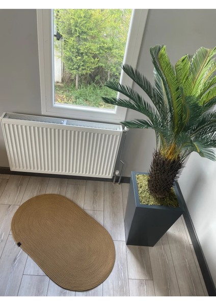 ERSU AHAT HOME DESİGN Jüt Desenli Kapı Önü Paspas Banyo Paspası Balkon Paspası Düz Desen Hasır Görünümlü Paspas fiyatları