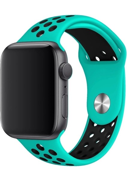 Apple Watch 2/3/Ultra Uyumlu Kordon Silikon Spor Delikli Kayış, Turkuaz fiyatları