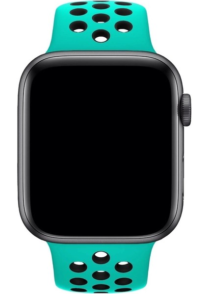 Apple Watch 2/3/Ultra Uyumlu Kordon Silikon Spor Delikli Kayış, Turkuaz modelleri