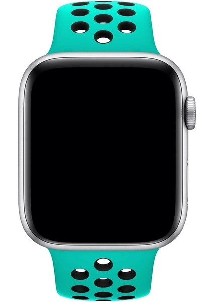 Apple Watch 2/3/Ultra Uyumlu Kordon Silikon Spor Delikli Kayış, Turkuaz indirimleri