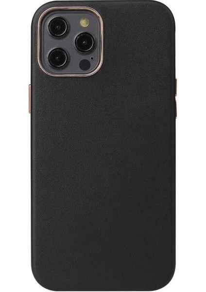 Apple iPhone 12 Pro Max Uyumlu Kılıf Leathersafe Wireless Kapak, Siyah