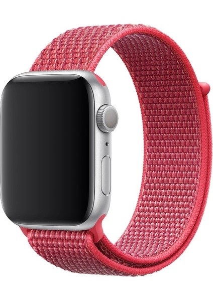 Apple Watch 3/4/5/6/7/8/9/se 38-40-Uyumlu Kordon Hasır Örgü Işlemeli Spor Loop Kayış, Yeşil - La
