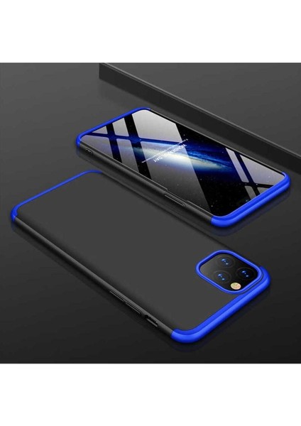 Apple iPhone 11 Pro Max Uyumlu Kılıf Ays Kapak, Siyah-Mavi