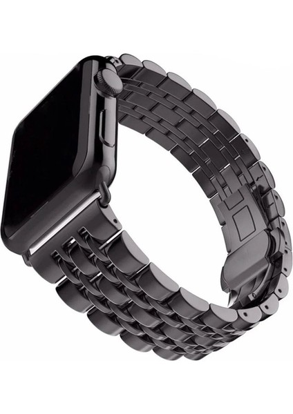Apple Watch Seri 2/3/4/5/6/7/8 Se 38-40-Uyumlu Kordon Paslanmaz Metal Şık Luxury Kayış, Siyah