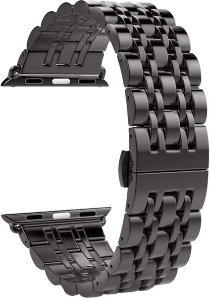 Apple Watch Seri 2/3/4/5/6/7/8 Se 38-40-Uyumlu Kordon Paslanmaz Metal Şık Luxury Kayış, Siyah fiyatları