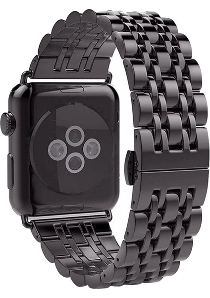 Apple Watch Seri 2/3/4/5/6/7/8 Se 38-40-Uyumlu Kordon Paslanmaz Metal Şık Luxury Kayış, Siyah modelleri