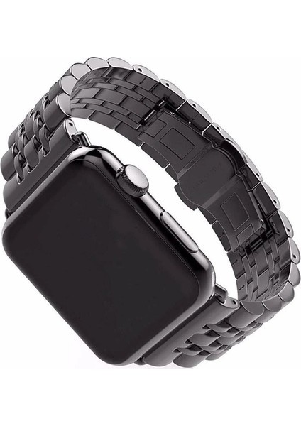 Apple Watch Seri 2/3/4/5/6/7/8 Se 38-40-Uyumlu Kordon Paslanmaz Metal Şık Luxury Kayış, Siyah fırsatları