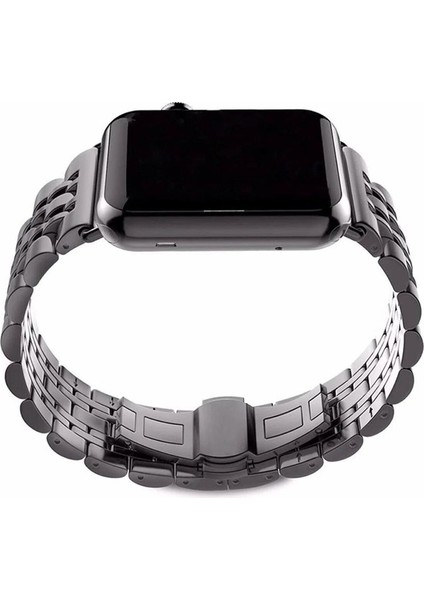 Apple Watch Seri 2/3/4/5/6/7/8 Se 38-40-Uyumlu Kordon Paslanmaz Metal Şık Luxury Kayış, Siyah indirimleri