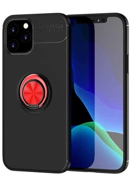 Apple iPhone 12 Pro Max Uyumlu Kılıf Ravel Silikon Kapak, Siyah-Kırmızı