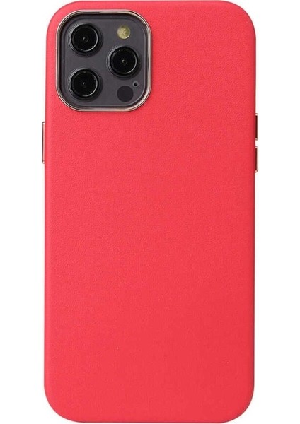 Apple iPhone 12 Pro Max Uyumlu Kılıf Leathersafe Wireless Kapak, Kırmızı