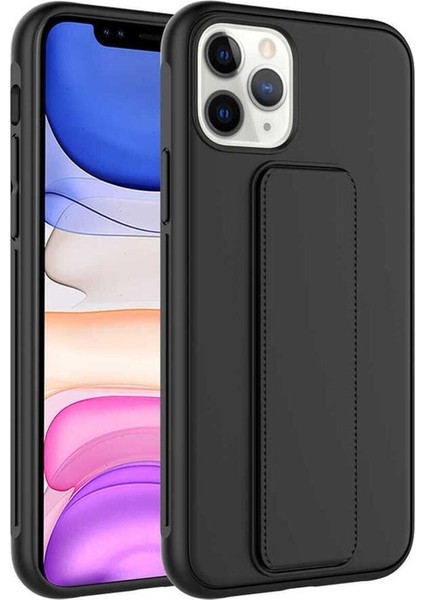 Apple iPhone 11 Pro Uyumlu Kılıf Qstand Kapak, Siyah