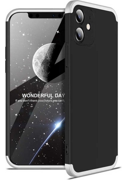 Apple iPhone 12 Mini Uyumlu Kılıf Ays Kapak, Siyah-Gri