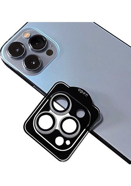 Apple iPhone 14 Pro Uyumlu Cl-11 Safir Parmak Izi Bırakmayan Anti-Reflective Kamera Lens Koruyucu, Gümüş