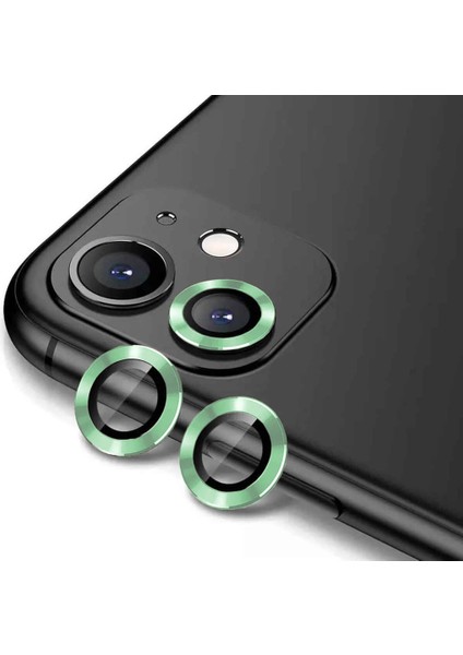 Megafox Teknoloji Apple iPhone 12 Uyumlu Cl-12 Premium Safir Parmak Izi Bırakmayan Anti-Reflective Kamera Lens Koruyucu, Açık Yeşil