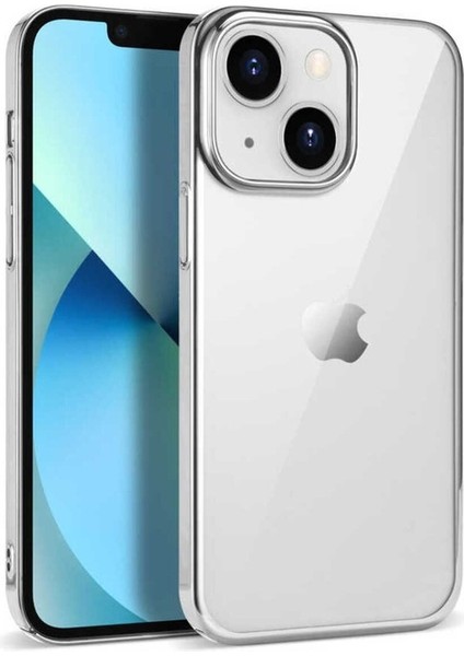 Apple iPhone 14 Plus Uyumlu Kılıf Pixel Kapak, Gümüş