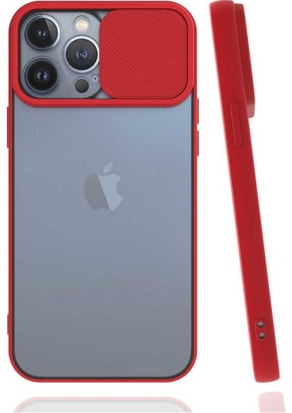 Apple iPhone 13 Pro Max Uyumlu Kılıf Lensi Kapak, Kırmızı