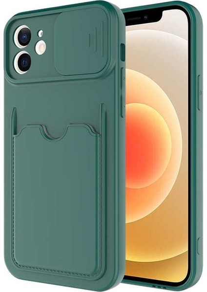 Apple iPhone 12 Uyumlu Kılıf Kartix Kapak, Koyu Yeşil