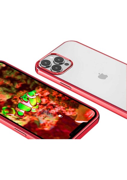 Apple iPhone 13 Pro Max Uyumlu Kılıf Pixel Kapak, Kırmızı