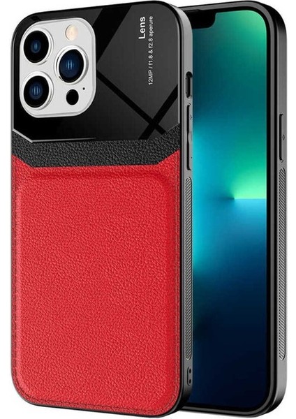 Apple iPhone 13 Pro Max Uyumlu Kılıf Emiks Kapak, Kırmızı