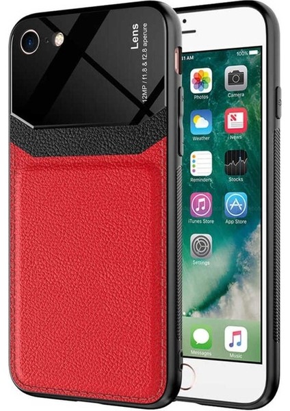Apple iPhone 8 Uyumlu Kılıf Emiks Kapak, Kırmızı
