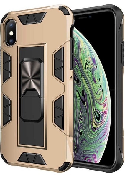 Apple iPhone Xs Uyumlu Kılıf Volve Kapak, Gold