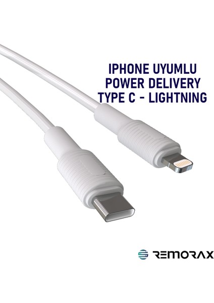 Coral iPhone Uyumlu Power Delivery Type C-Lightning 150 Cm 27 Watt Pd Beyaz-Beyaz
