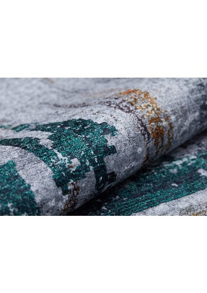 Antrasit Dijital Baskılı Makinede Yıkanabilir Kaymaz Taban Saçaklı Halı Ha241 fırsatları