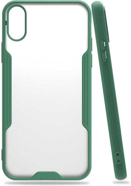 Apple iPhone x Uyumlu Kılıf Parfe Kapak, Koyu Yeşil
