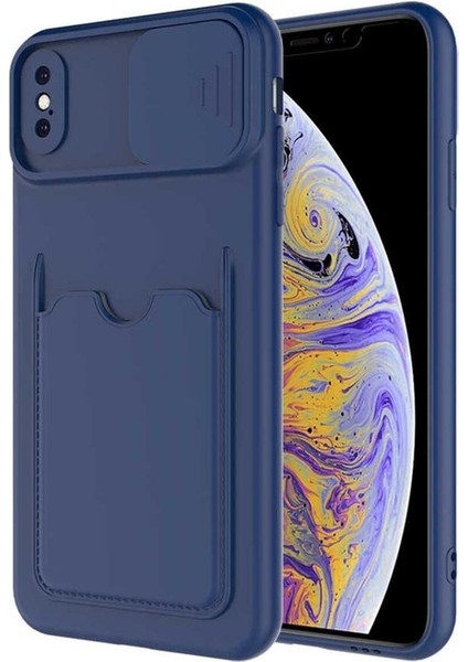 Apple iPhone Xs Max Uyumlu Kılıf Kartix Kapak, Lacivert