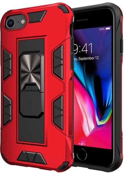 Apple iPhone 8 Uyumlu Kılıf Volve Kapak, Kırmızı