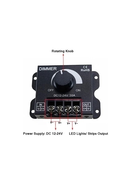 30A Manuel Tek Renk Dimmer 12-24V