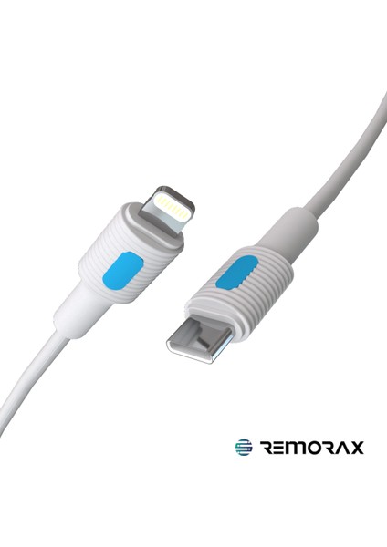 Coral iPhone Uyumlu Power Delivery Type C-Lightning 120 Cm 27 Watt PD Mavi-Beyaz