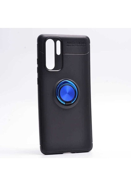 Huawei P30 Pro Uyumlu Kılıf Ravel Silikon Kapak, Siyah-Mavi