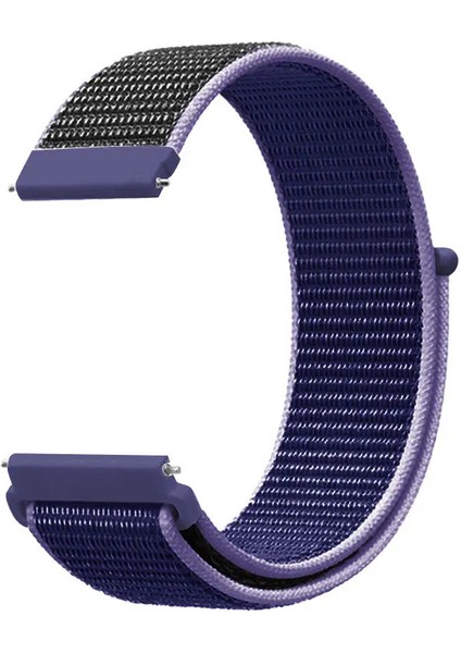 Huawei Gt2 / Gt2 Pro Uyumlu Kordon Hasır Örgü Işlemeli Spor Kayış, Lacivert - Mor