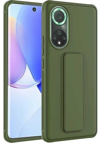 Huawei Nova 9 Uyumlu Kılıf Qstand Kapak, Koyu Yeşil