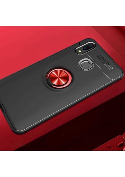 Huawei P Smart 2019 Uyumlu Kılıf Ravel Silikon Kapak, Siyah-Kırmızı