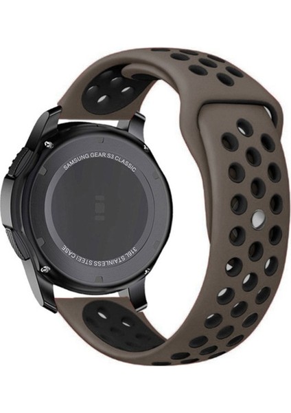 Huawei Gt2 / Gt2 Pro Uyumlu Kordon Silikon Nike Delikli Spor Kayış, Siyah-Kahveren