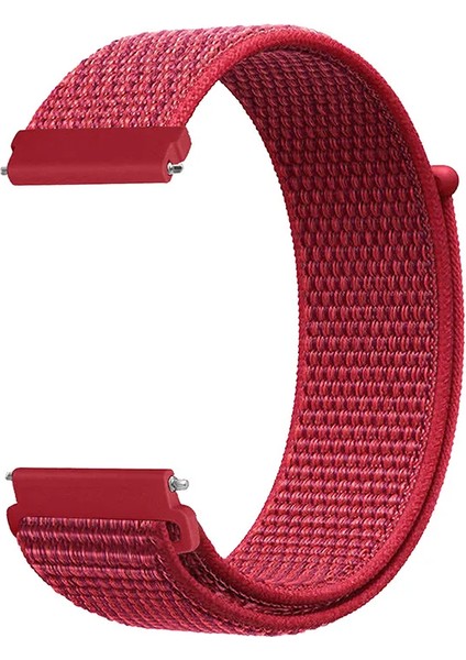 Huawei Gt2 / Gt2 Pro Uyumlu Kordon Hasır Örgü Işlemeli Spor Kayış, Kırmızı