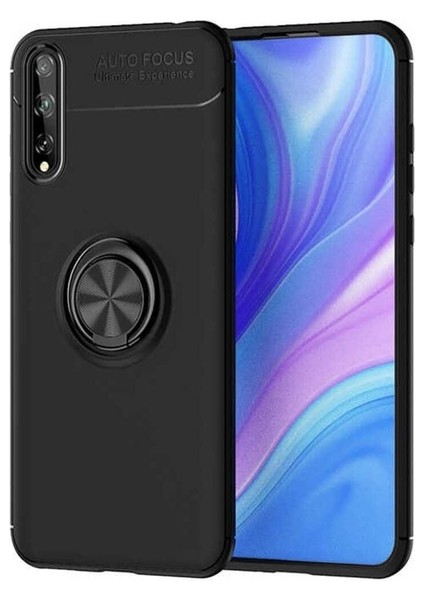 Megafox Teknoloji Huawei P Smart S (Y8P) Uyumlu Kılıf Ravel Silikon Kapak, Siyah