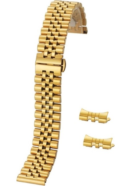 Huawei Gt2 / Gt2 Pro Uyumlu Kordon Paslanmaz Metal Klipsli Rolex Kayış, Gold modelleri