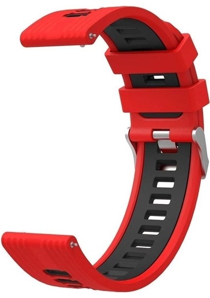 Huawei Gt2 / Gt2 Pro Uyumlu Kordon Silikon Çift Renkli Spor Esnek Kayış, Kırmızı-S modelleri