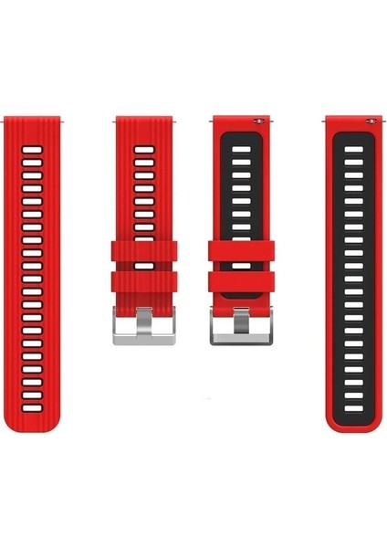 Huawei Gt2 / Gt2 Pro Uyumlu Kordon Silikon Çift Renkli Spor Esnek Kayış, Kırmızı-S fırsatları
