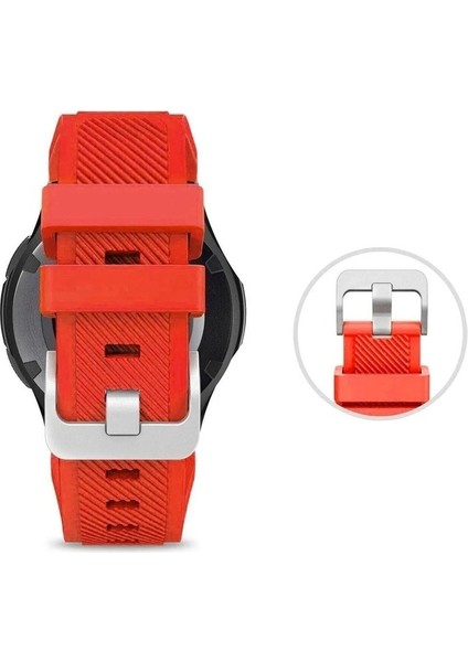 Huawei Gt2 / Gt2 Pro Uyumlu Kordon Silikon Çizgili Esnek Spor Kayış, Kırmızı indirimleri