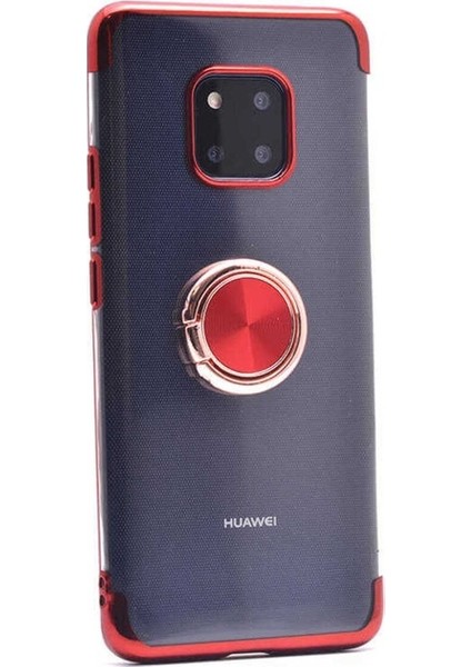 Huawei Mate 20 Pro Uyumlu Kılıf Gess Silikon, Kırmızı-Rose Gold