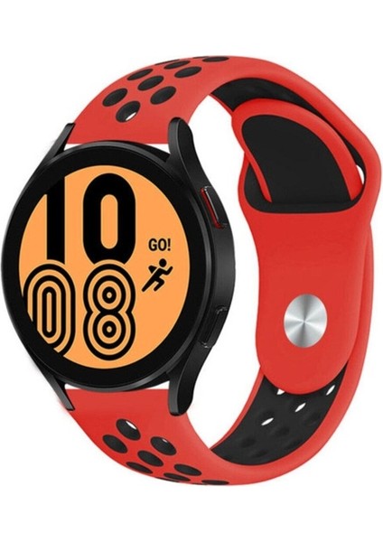 Huawei Gt2 / Gt2 Pro Uyumlu Kordon Silikon Nike Delikli Spor Kayış, Kırmızı-Siyah