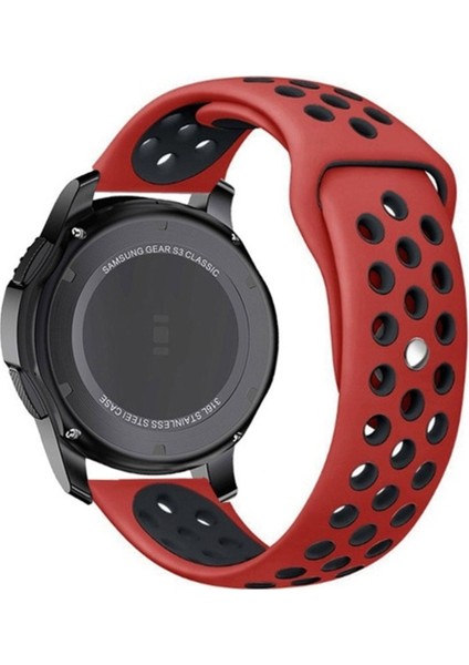 Huawei Gt2 / Gt2 Pro Uyumlu Kordon Silikon Nike Delikli Spor Kayış, Kırmızı-Siyah fiyatları